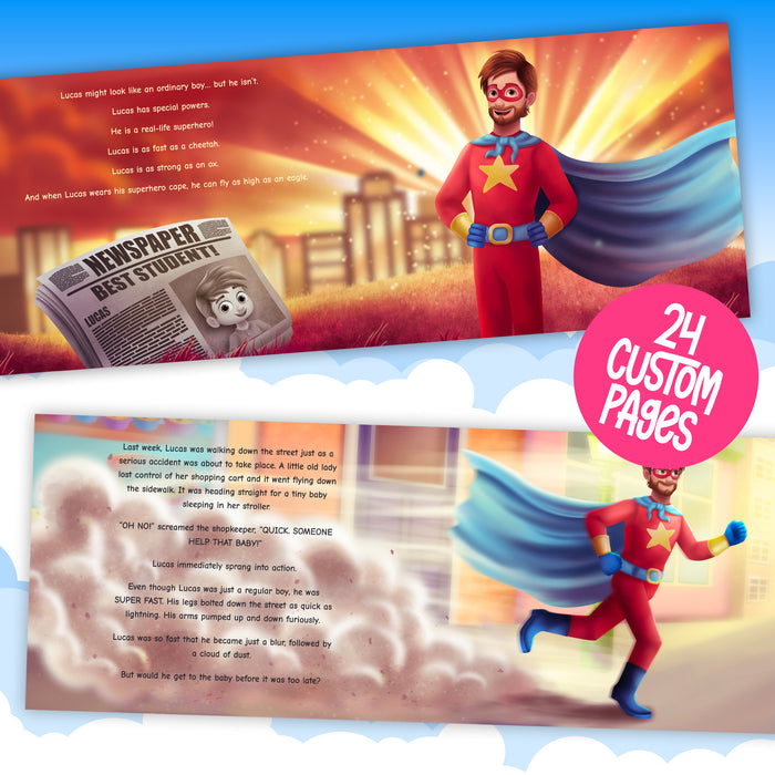 Dad is the Super Hero Personalised Story Book